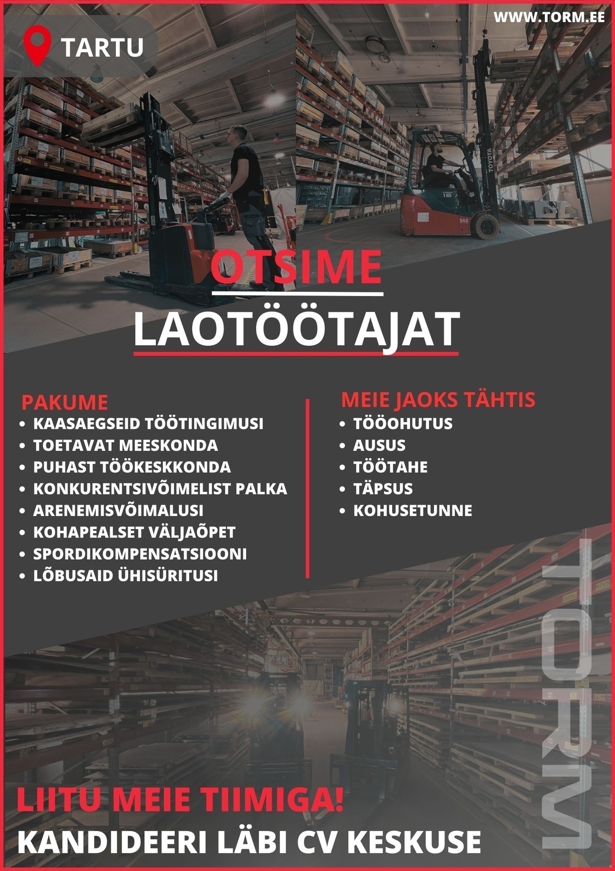 Torm Metall OÜ Tõstukijuht-laotöötaja