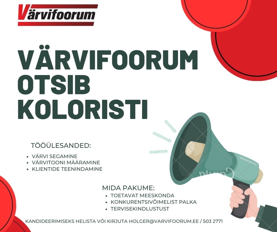 Värvifoorum OÜ Värvimüüja-kolorist