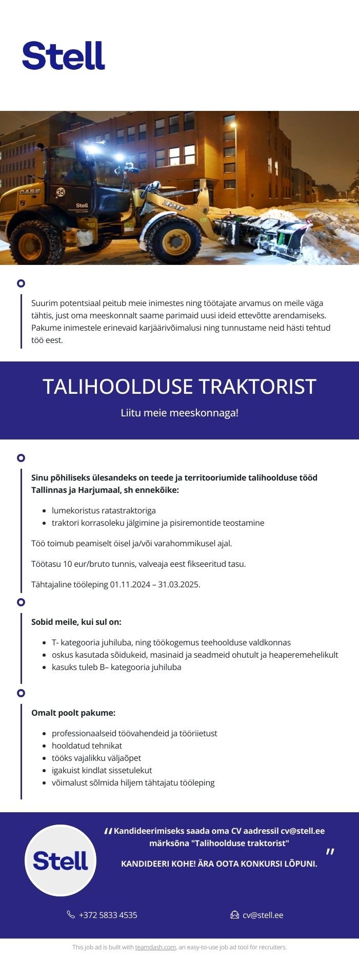 Stell Eesti AS TALIHOOLDUSE TRAKTORIST