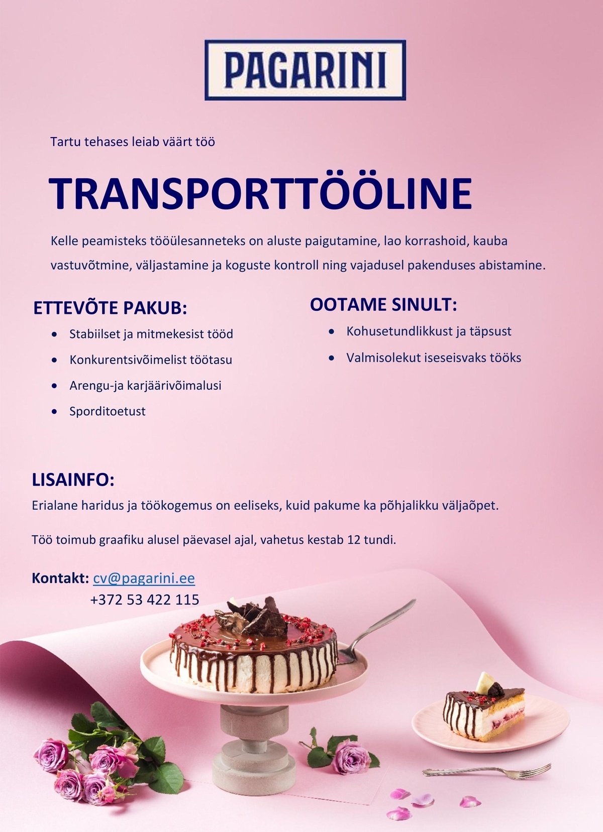 Pagarini OÜ Transporttööline