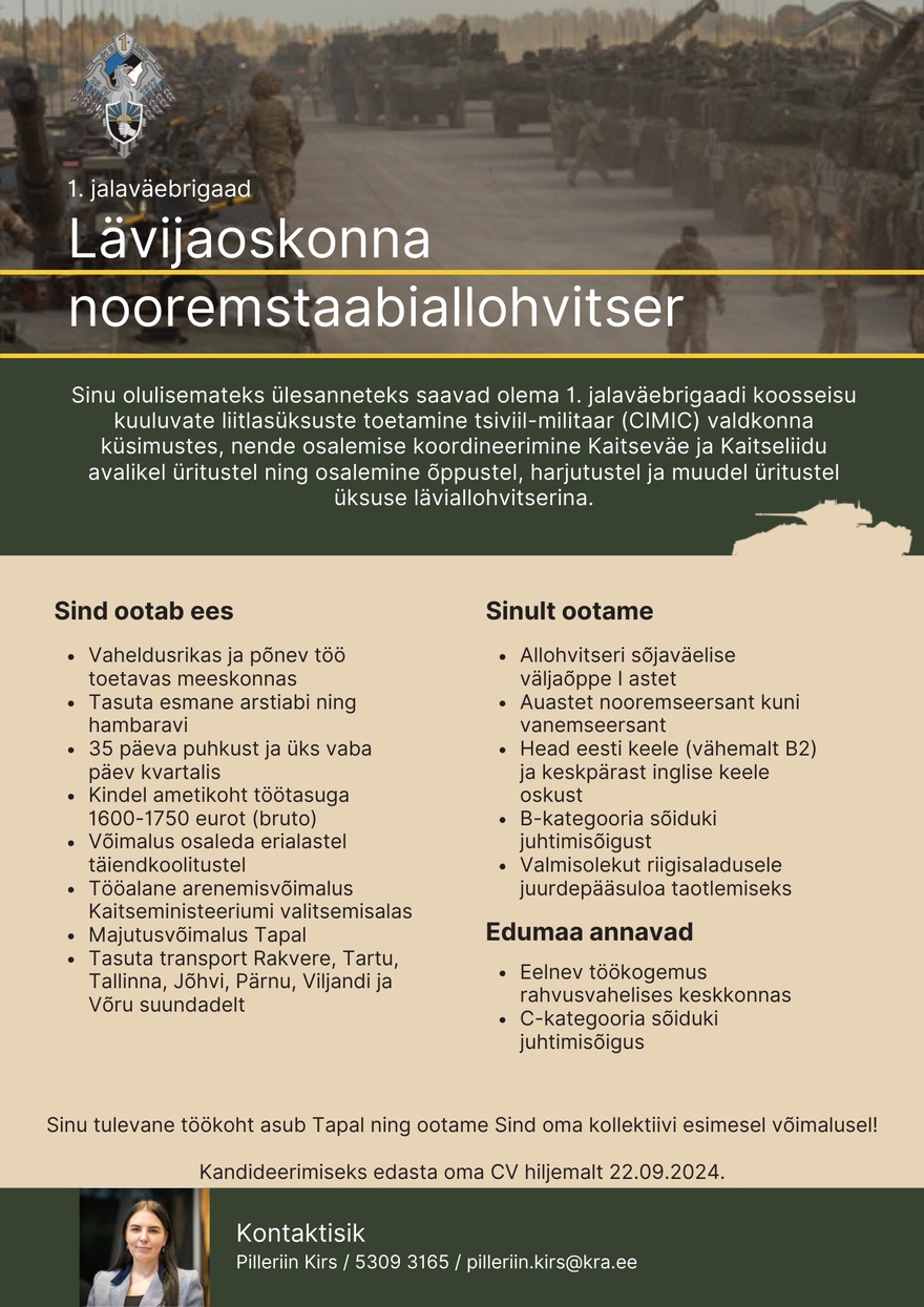 1. Jalaväebrigaad Lävijaoskonna nooremstaabiallohvitser