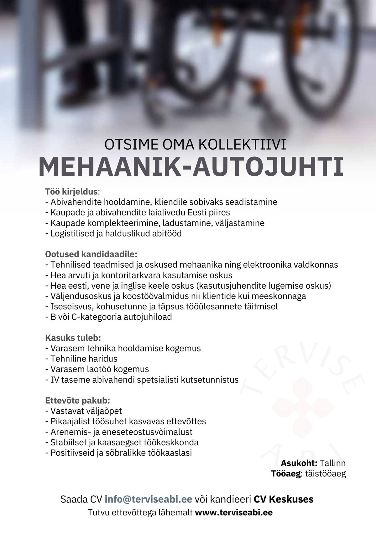 Tervise Abi OÜ Mehaanik-autojuht