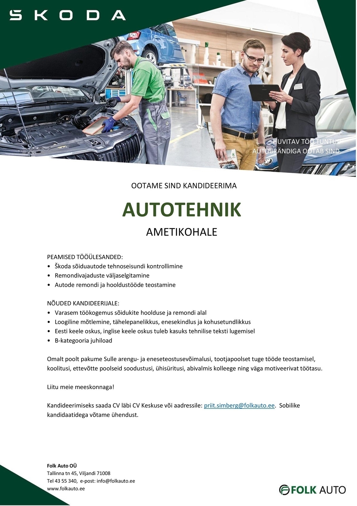 Folk Auto OÜ Autotehnik