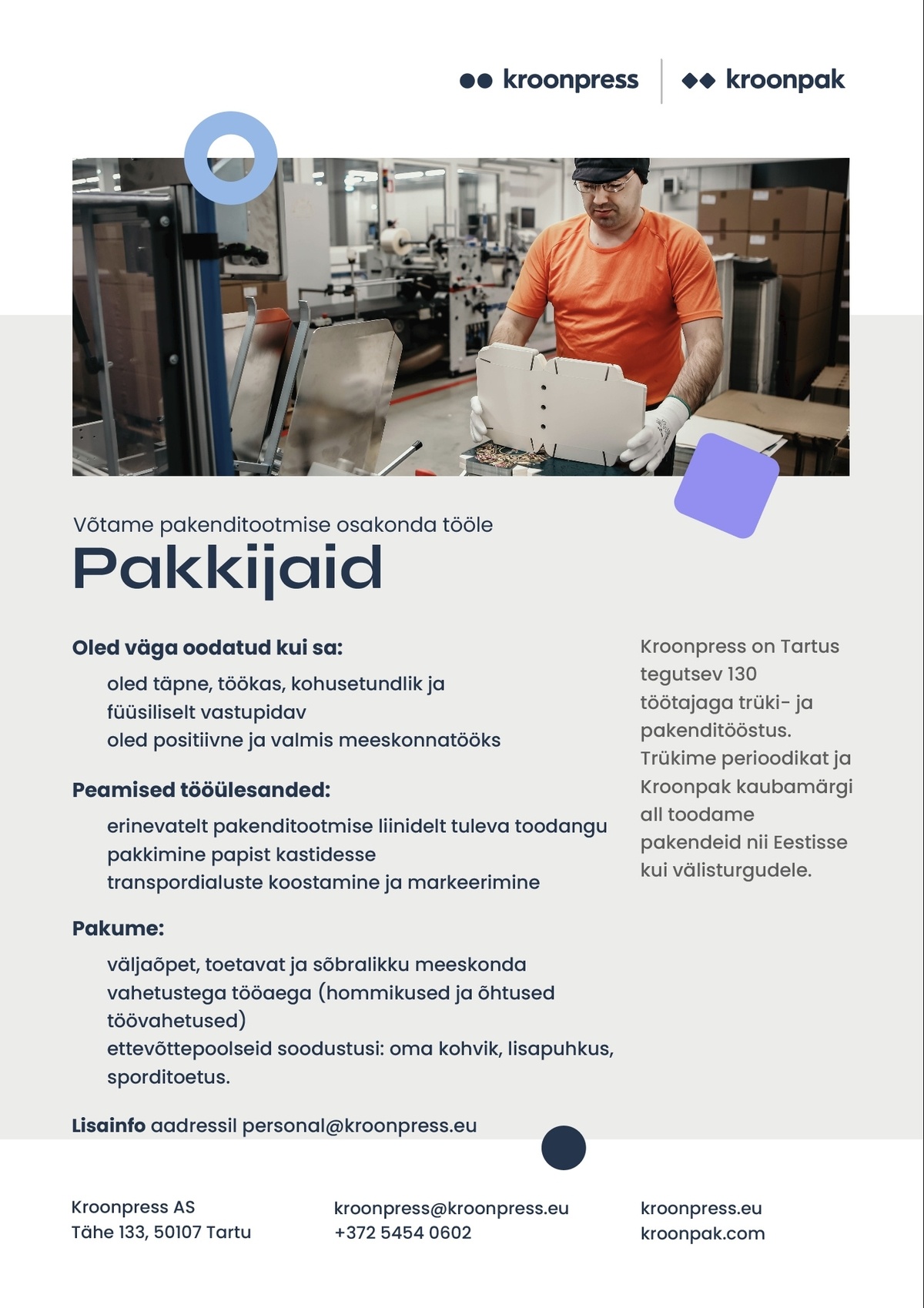 Kroonpress AS Pakkija