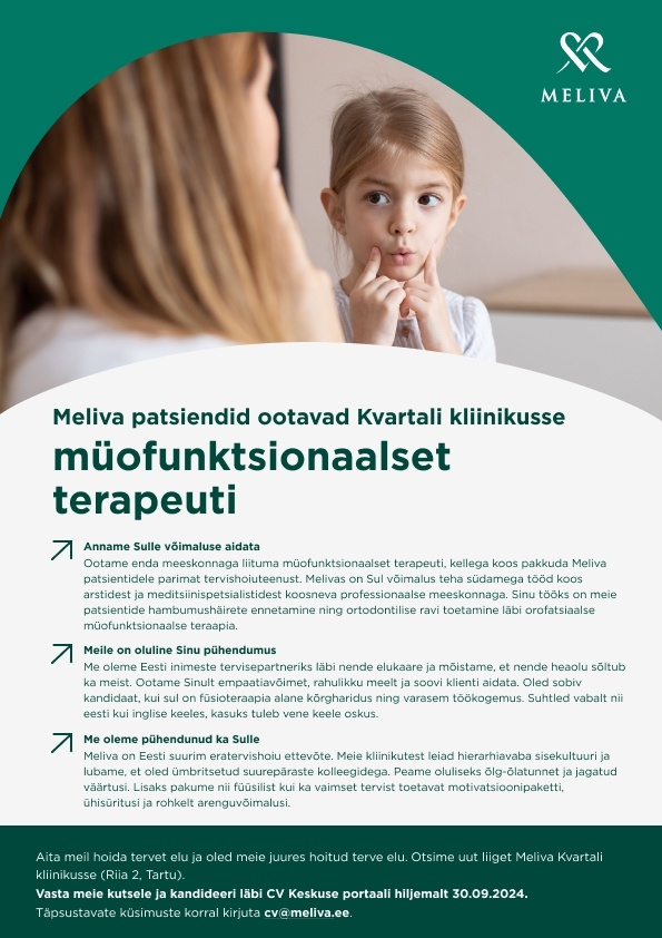 Meliva AS Müofunktsionaalne terapeut