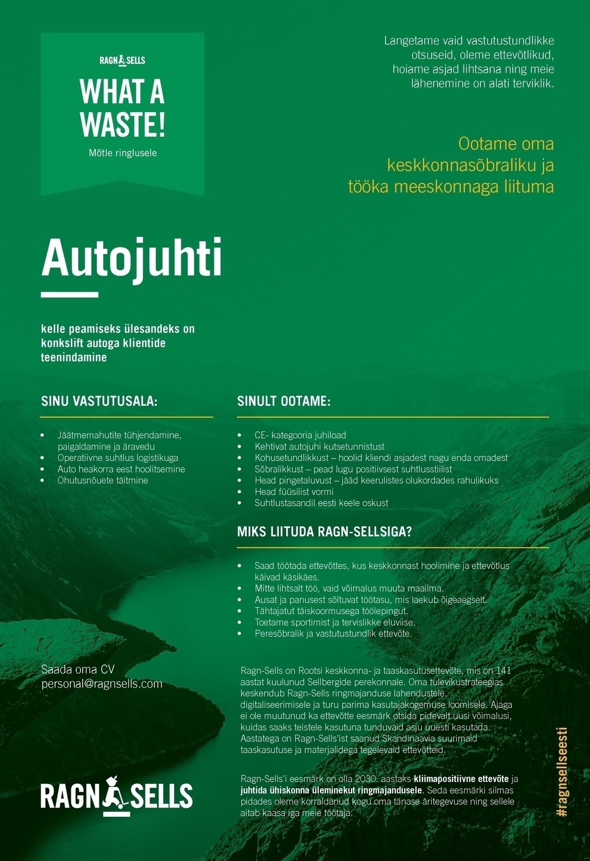 Ragn-Sells AS Veoautojuht (CE-kategooria)