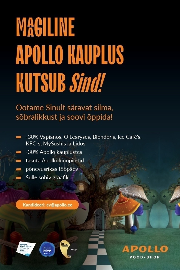 Apollo Kauplused OÜ Rocca al Mare Apollo kauplus kutsub tiimi klienditeenindajat!