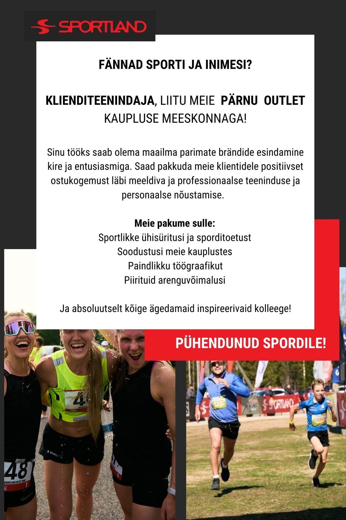 Sportland Eesti Sportland Pärnu Outlet klienditeenindaja