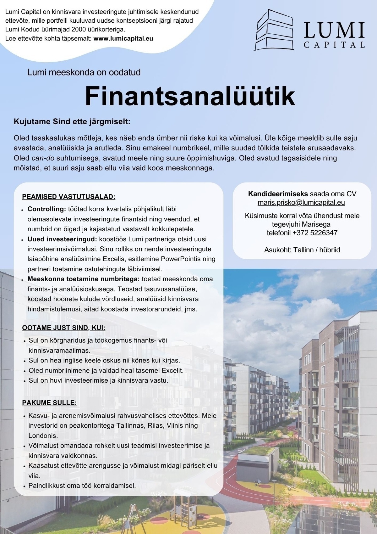 Lumi Capital OÜ Finantsanalüütik