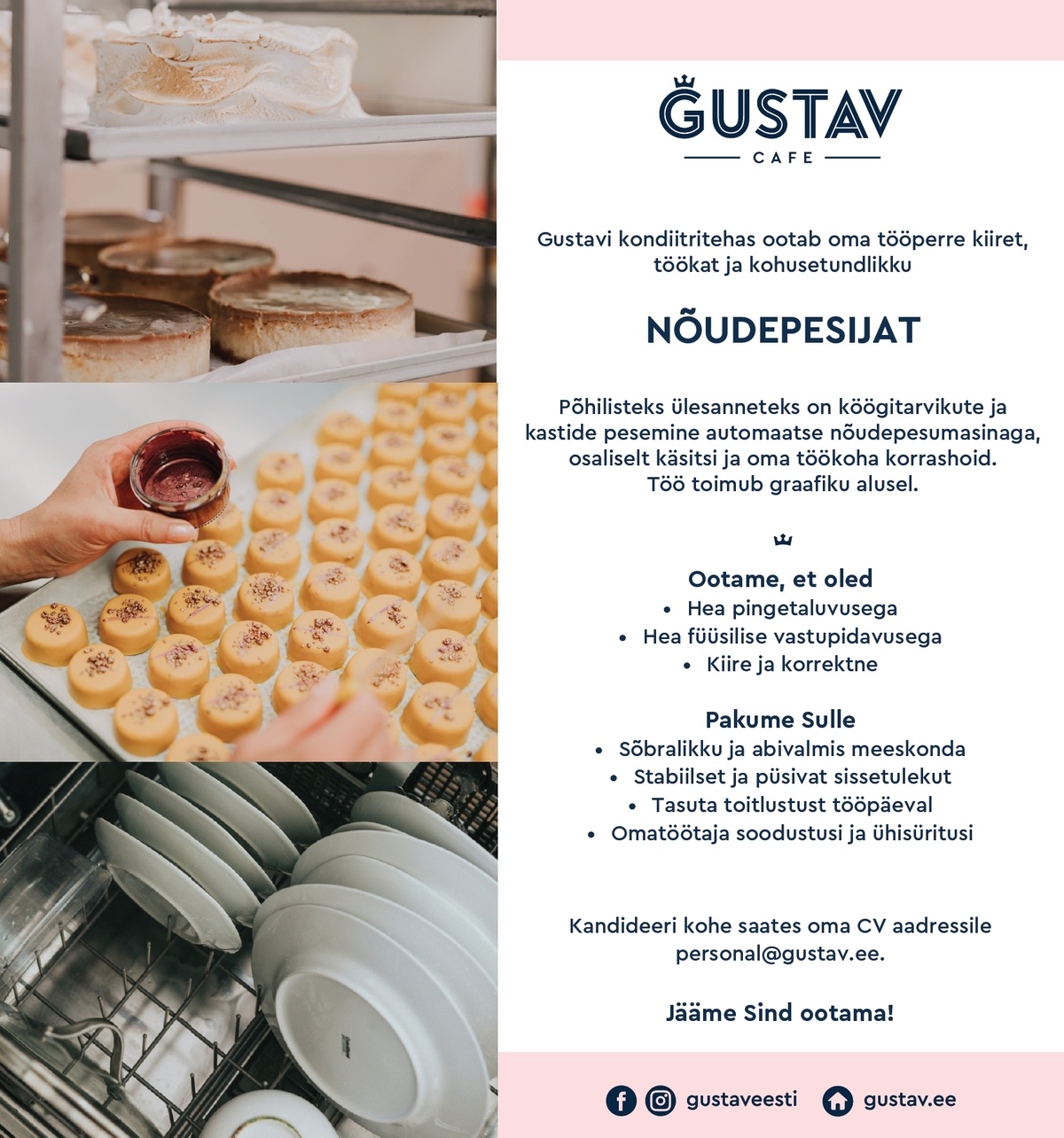 GUSTAV CAFE OÜ NÕUDEPESIJA Gustavi tootmistehasesse