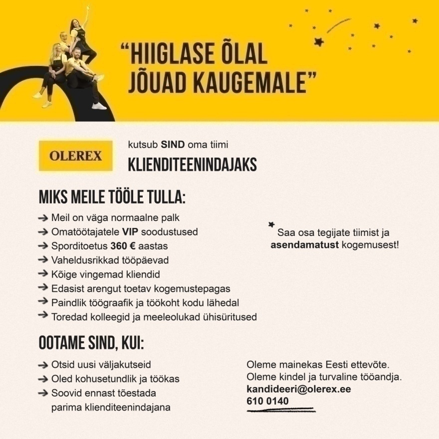 Olerex AS Klienditeenindaja Rakverre