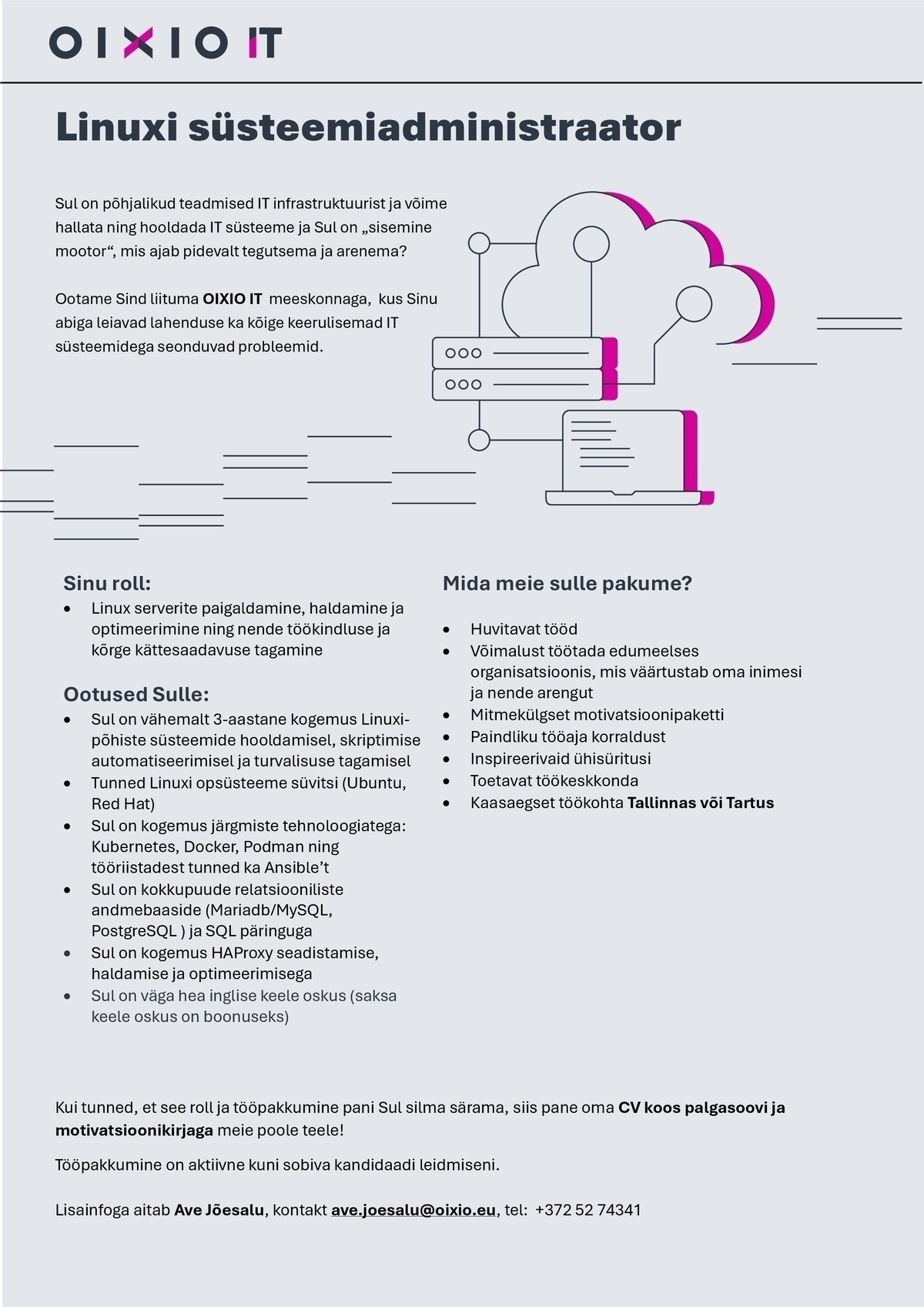 OIXIO IT AS Linuxi süsteemiadministraator