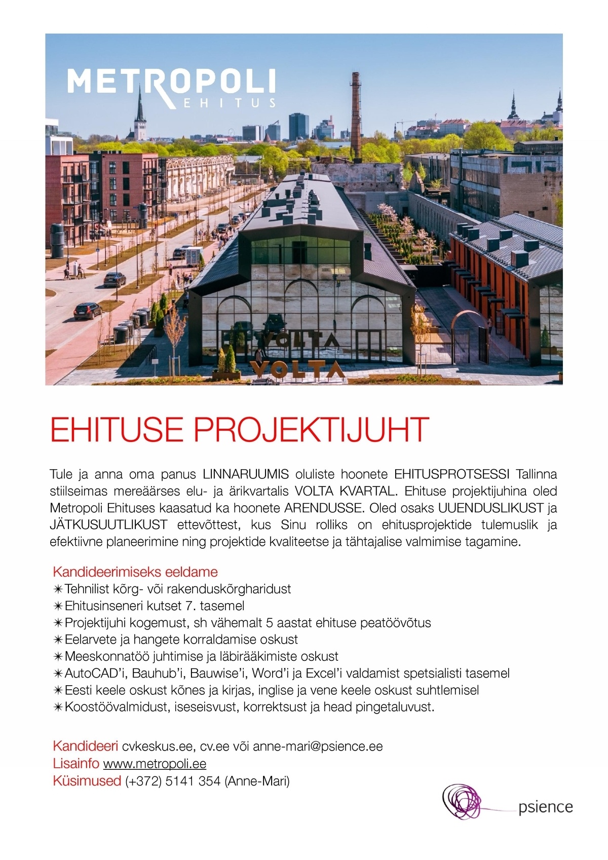 Metropoli Ehitus Ehituse projektijuht