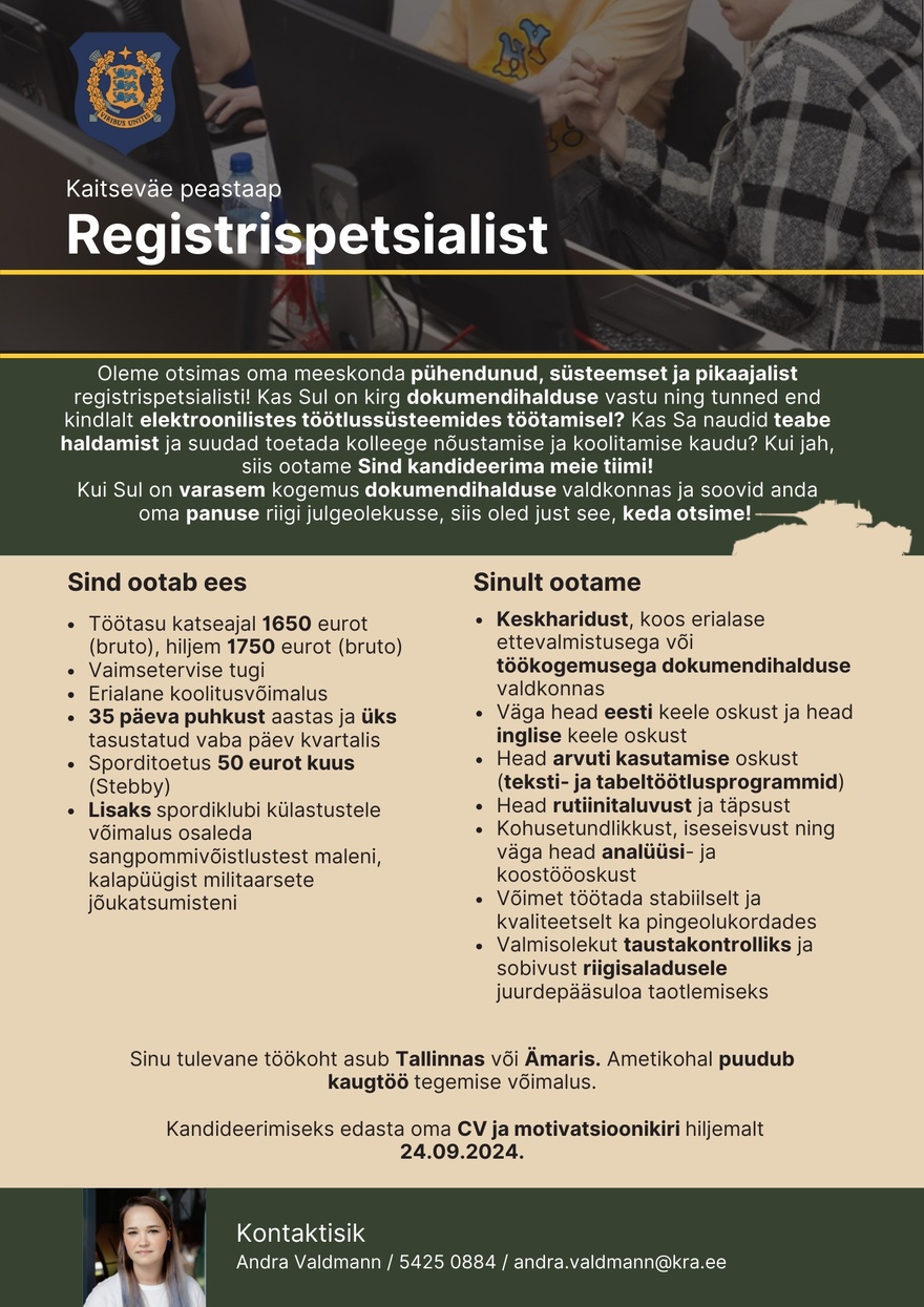 Kaitseväe peastaap Registrispetsialist