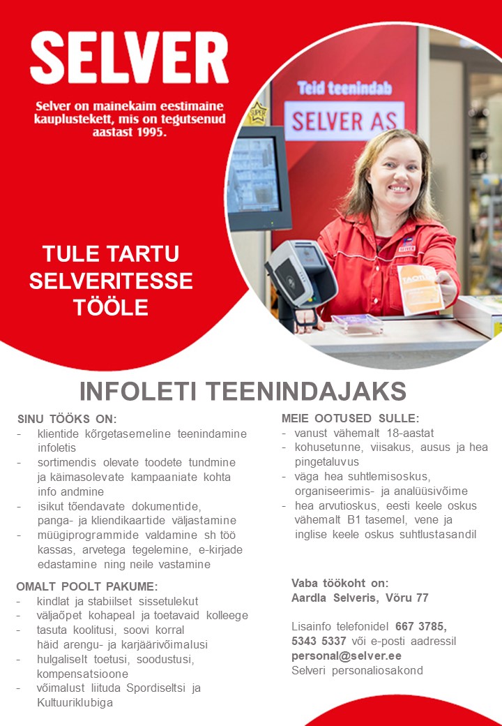 Selver Infoteenindaja Tartu Selverites