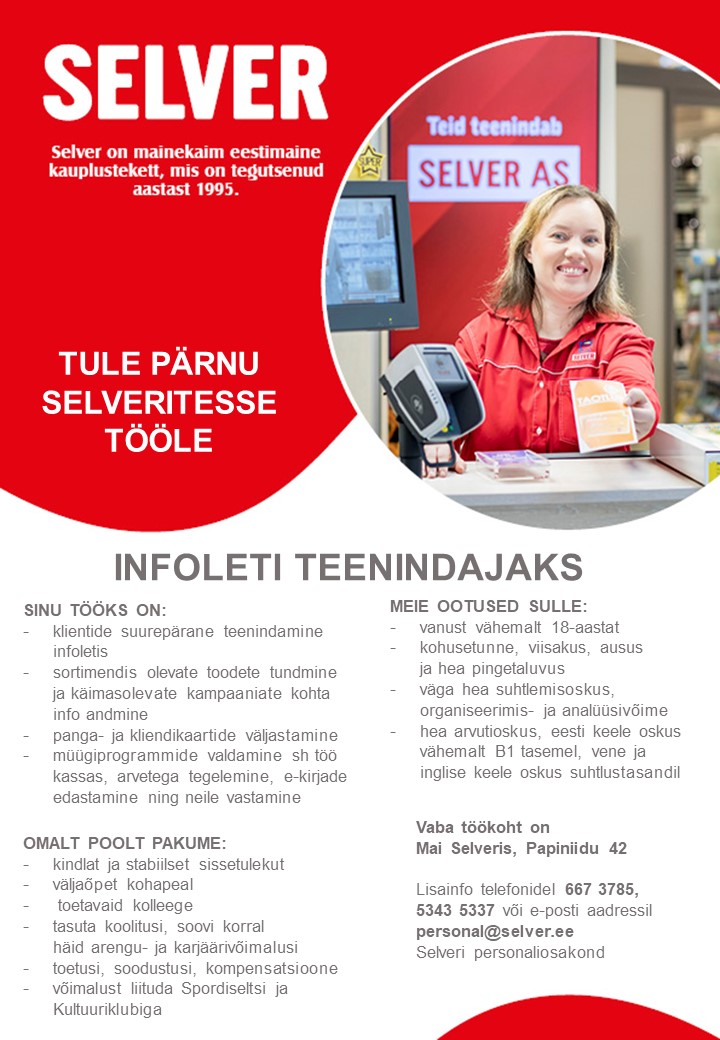 Selver Infoteenindaja Pärnu Selverites