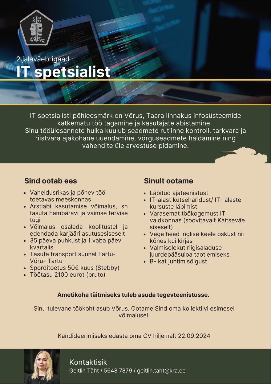 2. jalaväebrigaad IT spetsialist