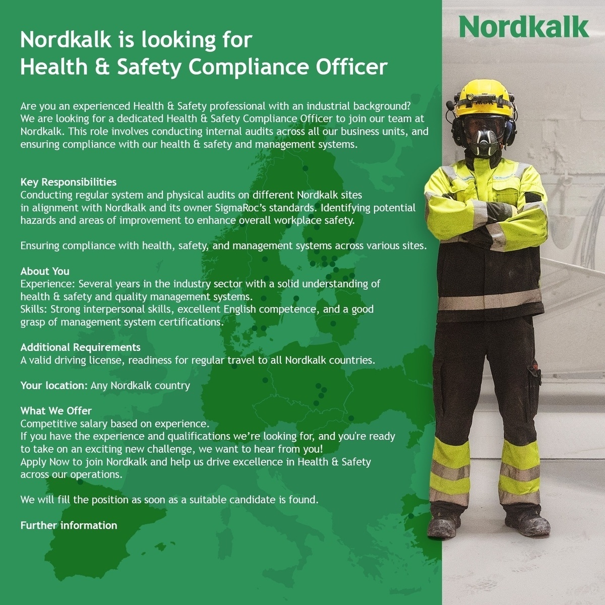 Nordkalk AS Health and Safety Compliance Officer