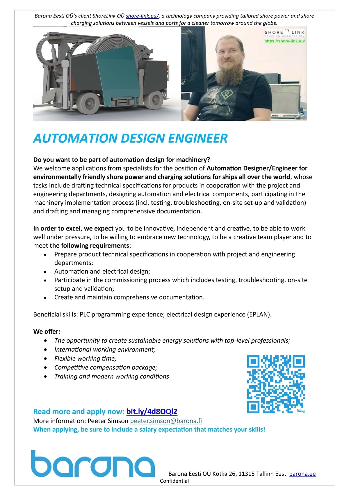 Barona Eesti OÜ AUTOMATION DESIGN ENGINEER