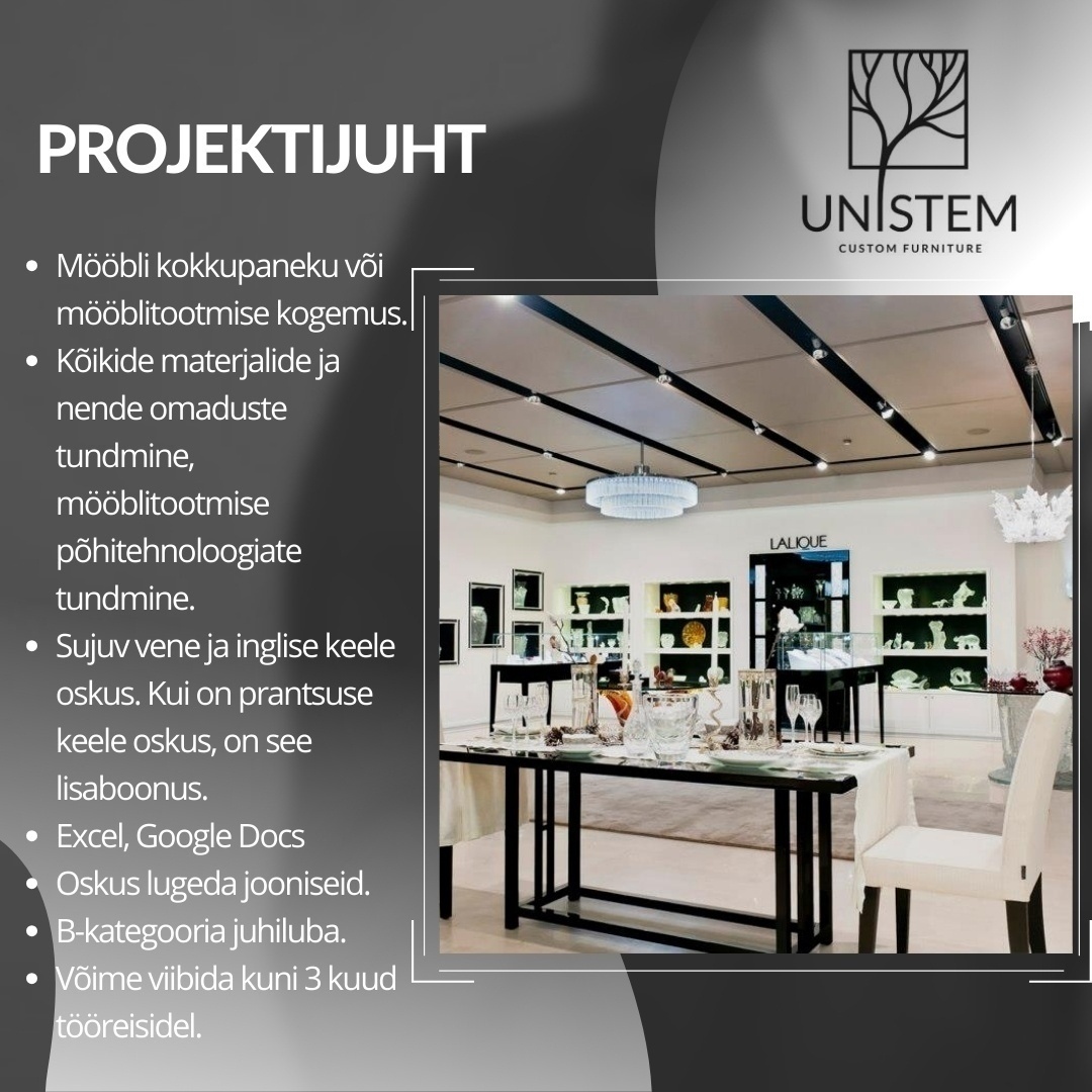 Unistem OÜ Projektijuht