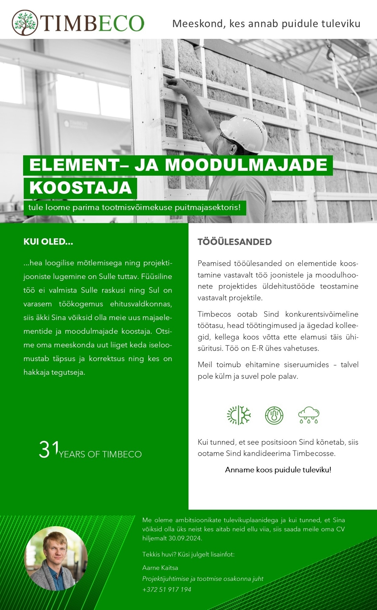 TIMBECO WOODHOUSE OÜ Element- ja moodulmajade koostaja