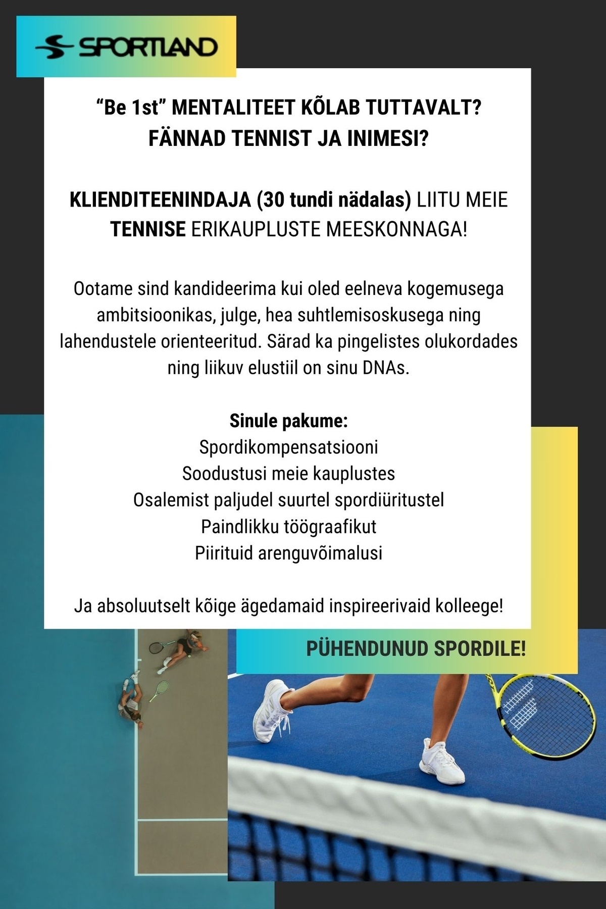 Sportland Eesti Sportland TENNIS klienditeenindaja