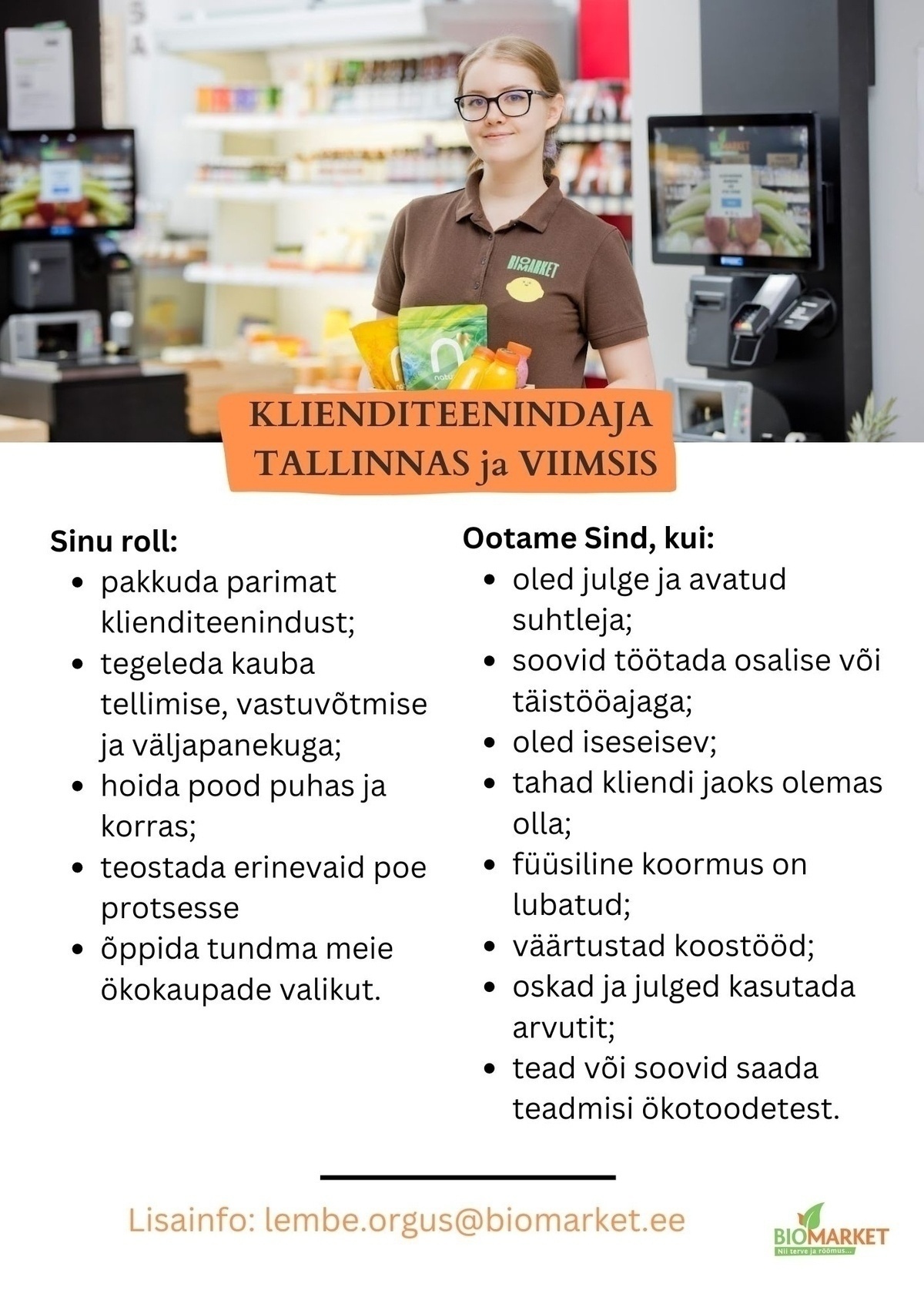 BIOMARKET OÜ Klienditeenindaja