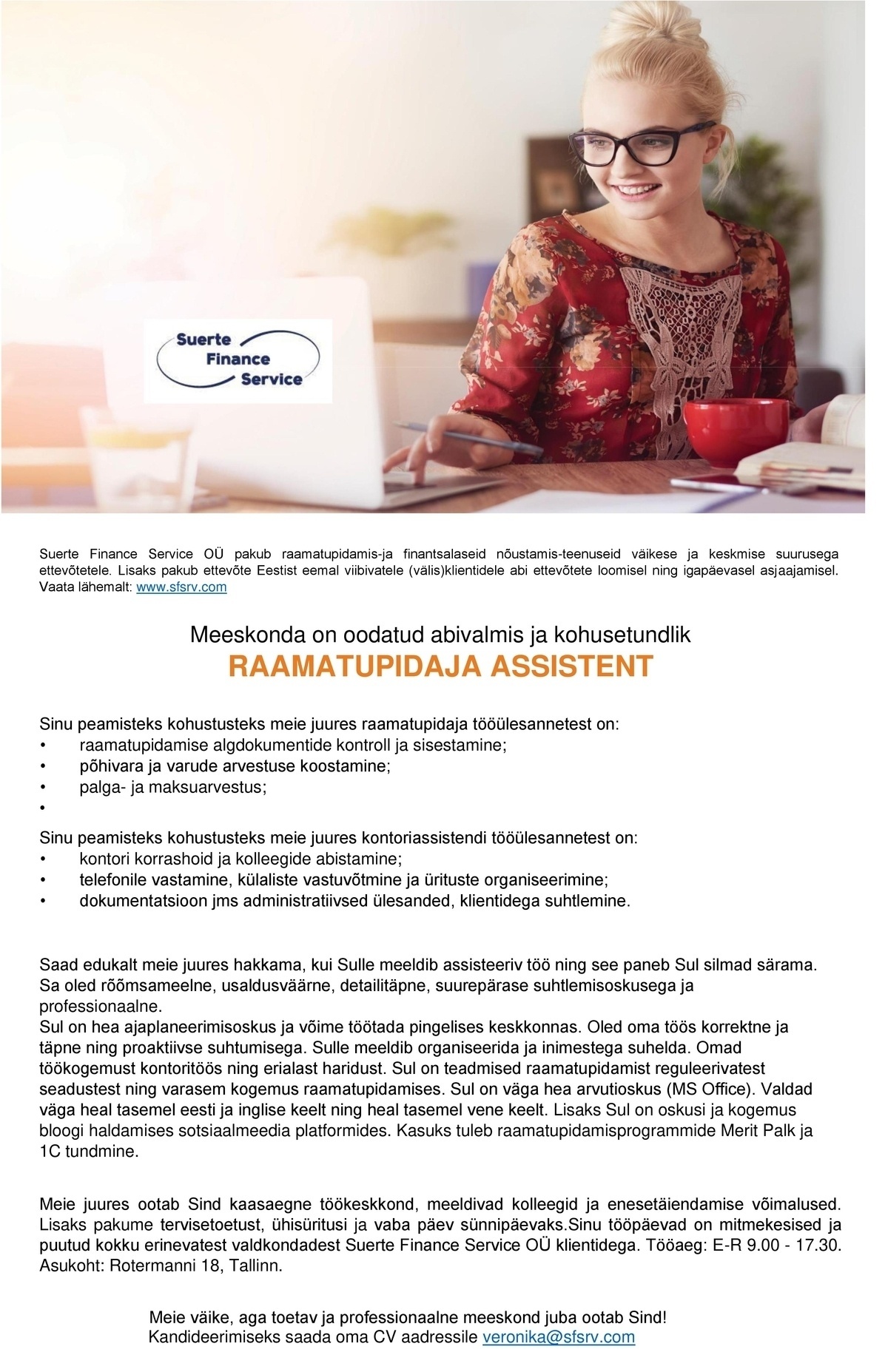 SUERTE FINANCE SERVICE OÜ Raamatupidamisassistent