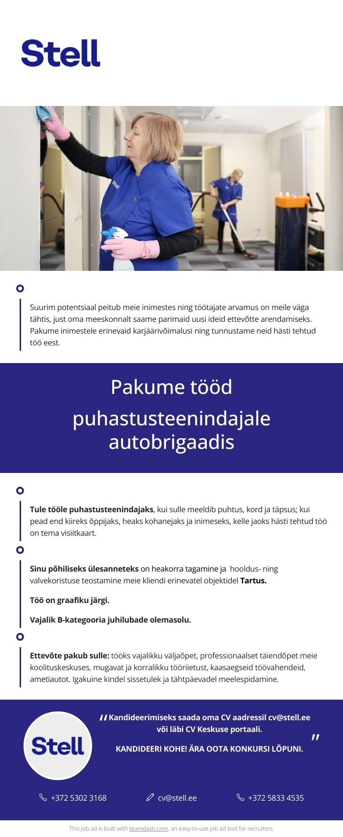 Stell Eesti AS Puhastusteenindaja autobrigaadi