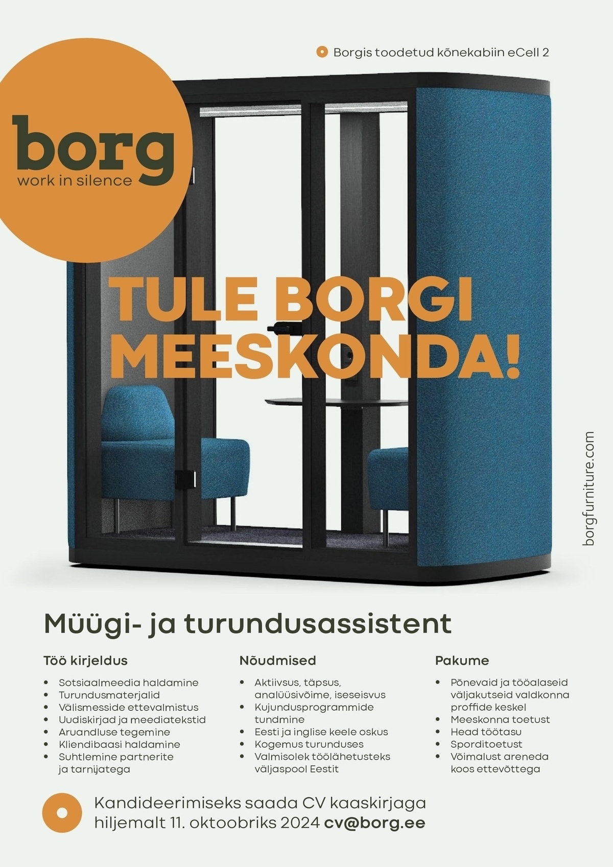 Borg OÜ Müügi- ja turundusassistent