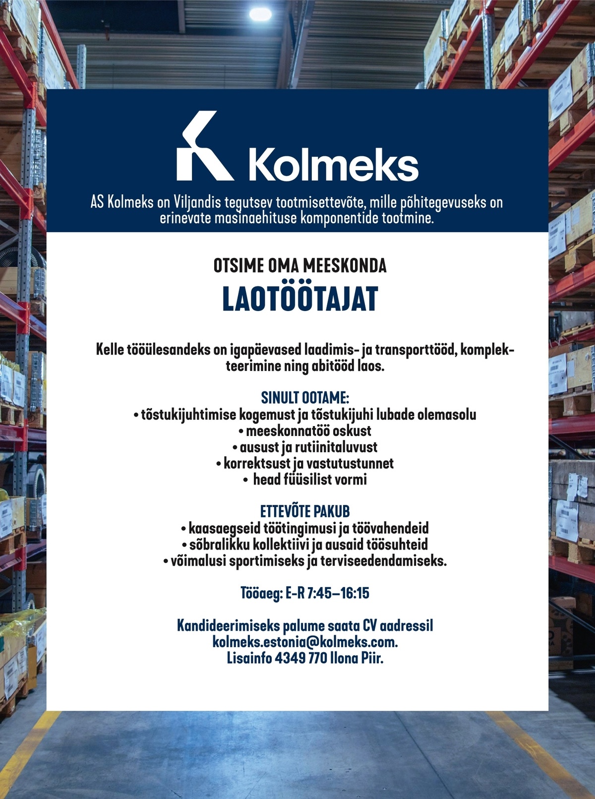 Kolmeks AS Laotööline