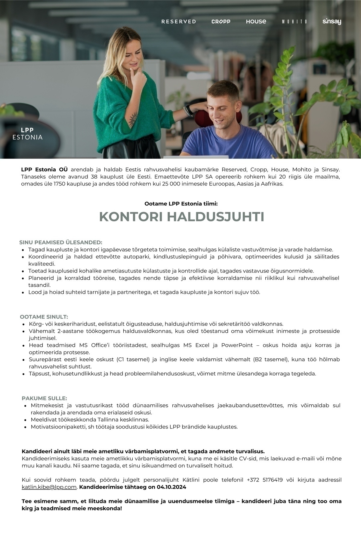 LPP Estonia OÜ Kontori haldusjuht