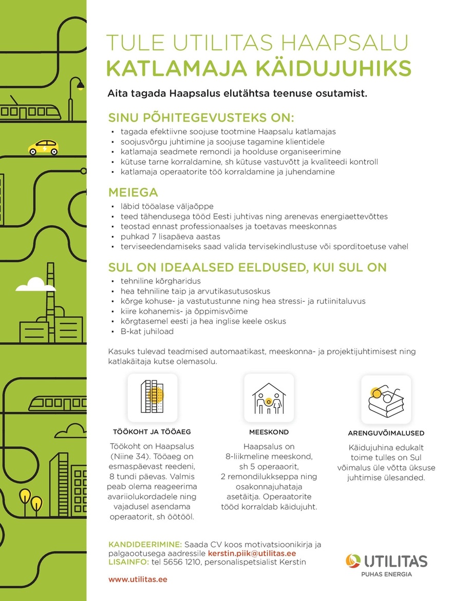 Utilitas OÜ Katlamaja käidujuht