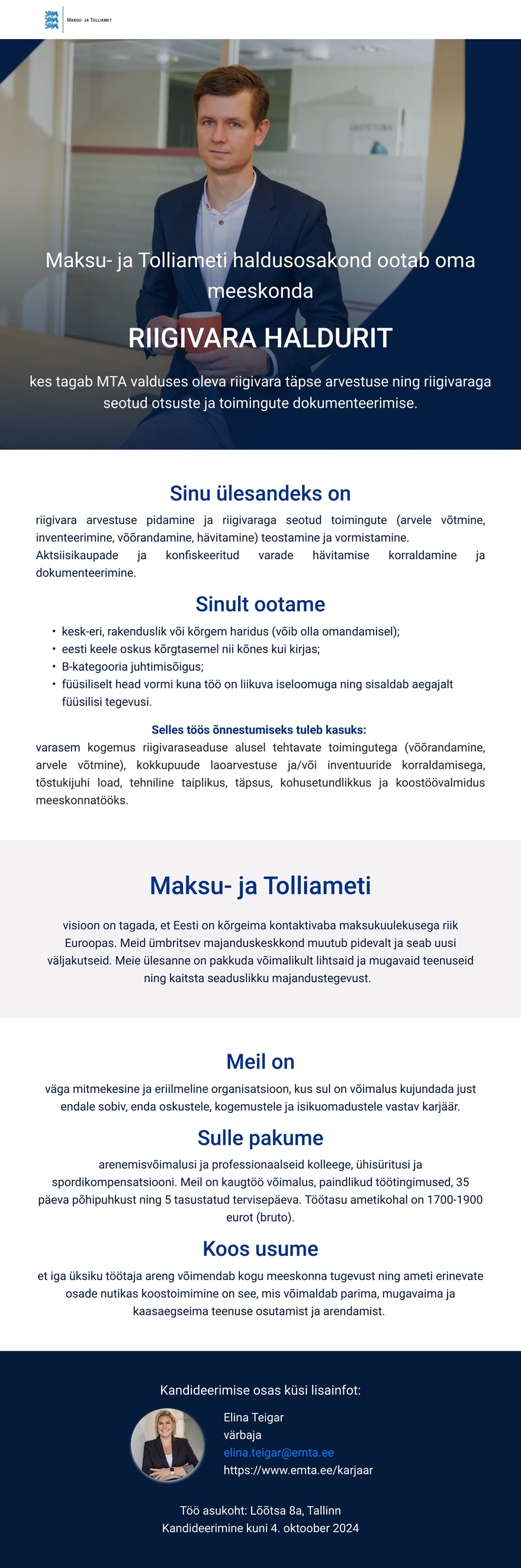 Maksu- ja Tolliamet Riigivara haldur