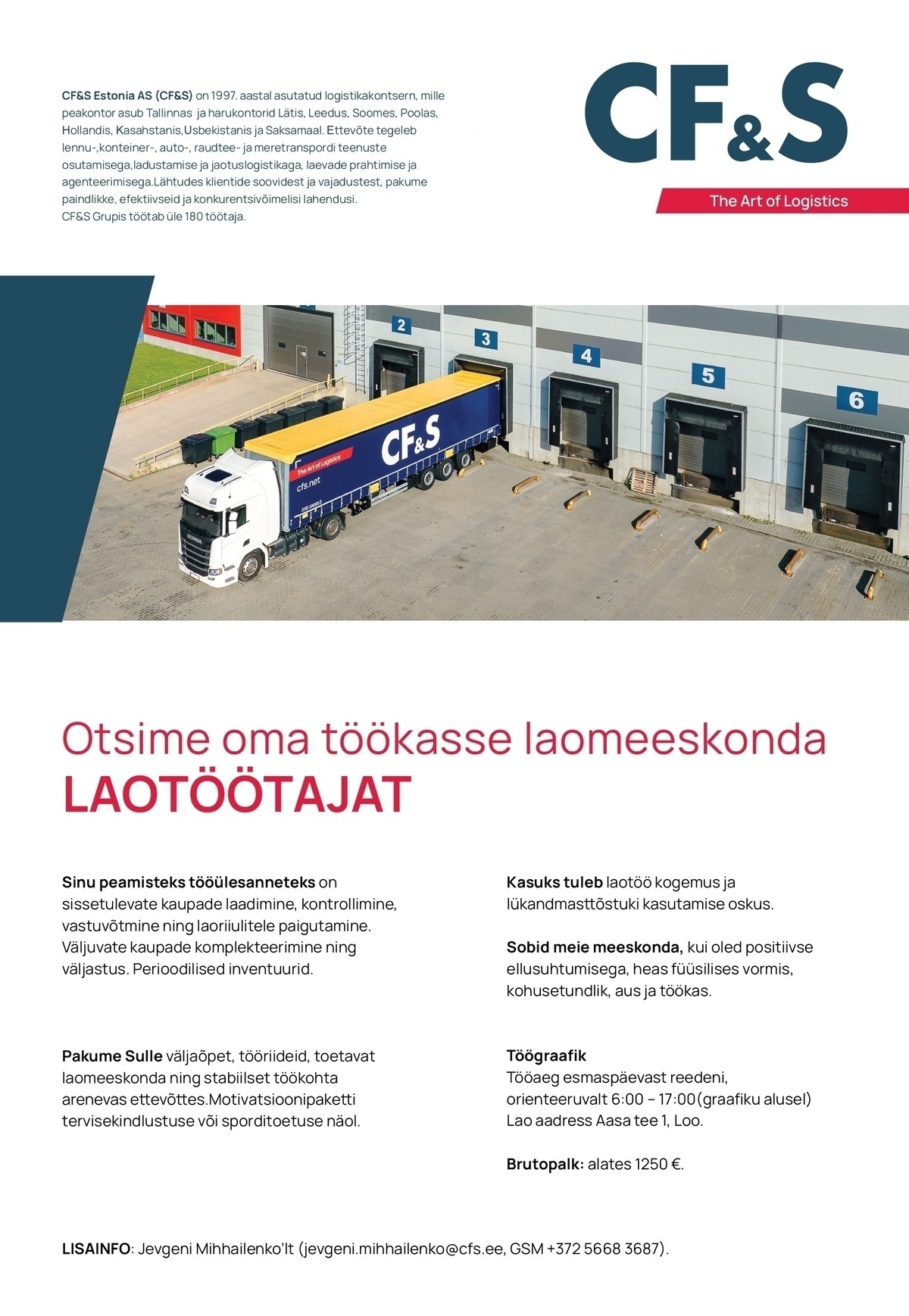 CF&S ESTONIA AS Laotöötaja