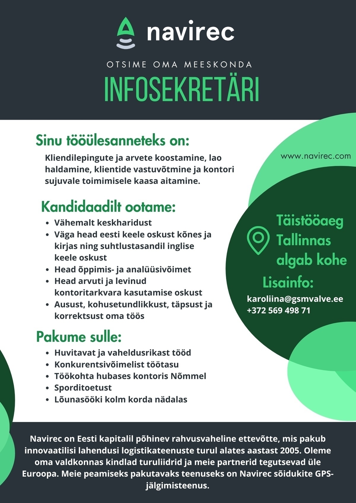 GSMVALVE OÜ Infosekretär