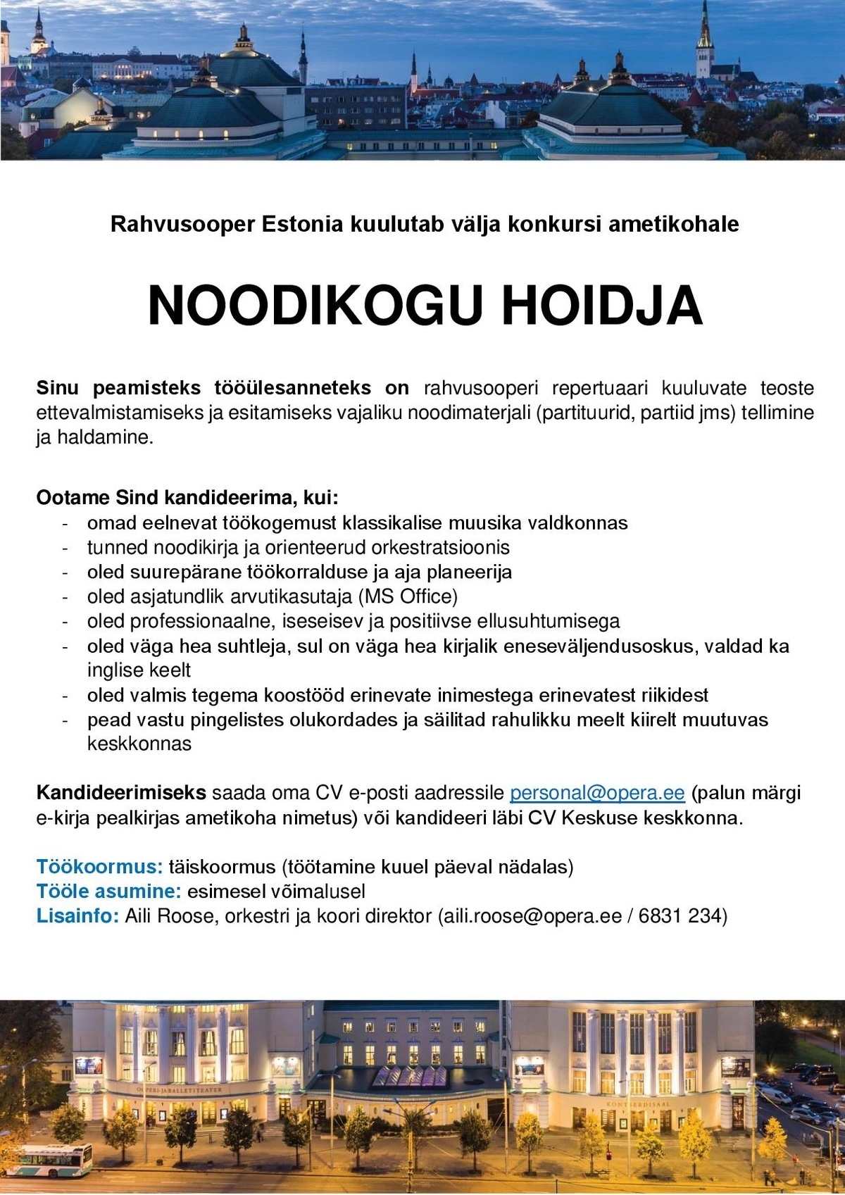 Rahvusooper Estonia Noodikogu hoidja