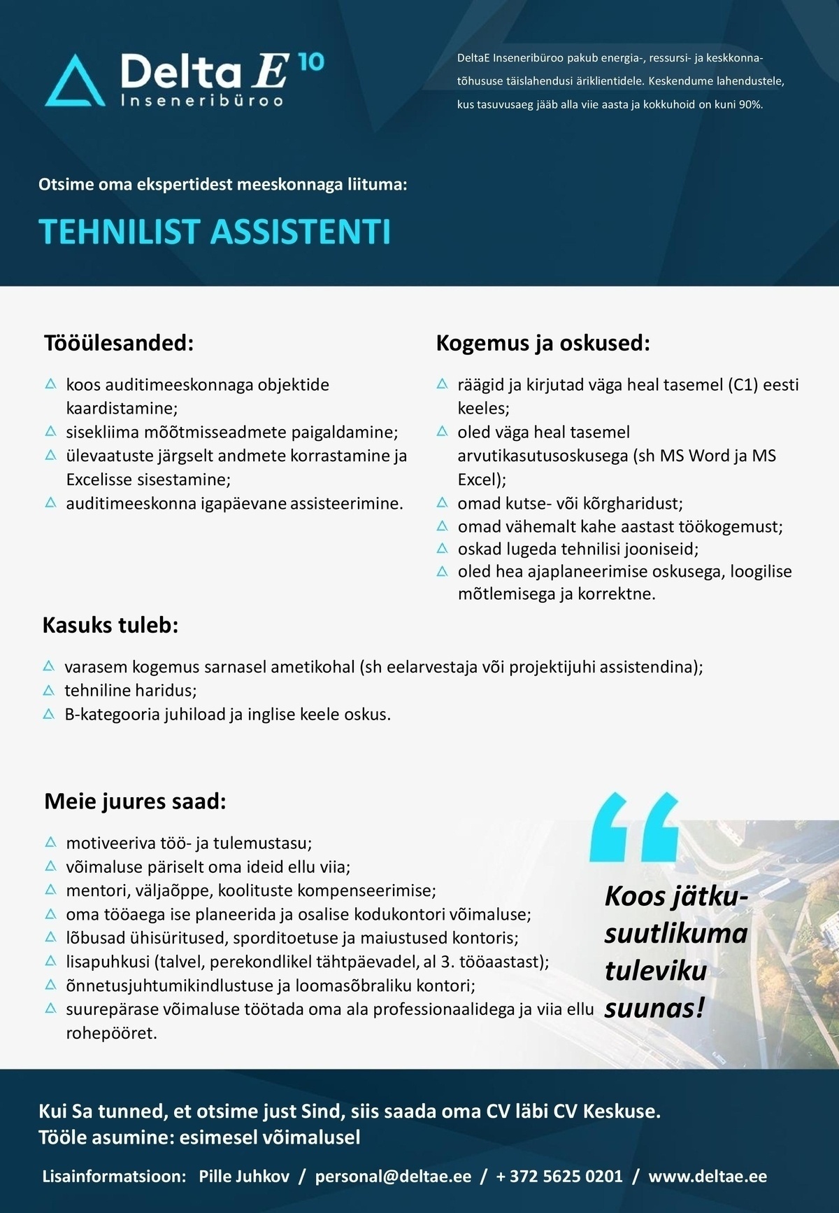 DeltaE Insenerid OÜ Tehniline assistent