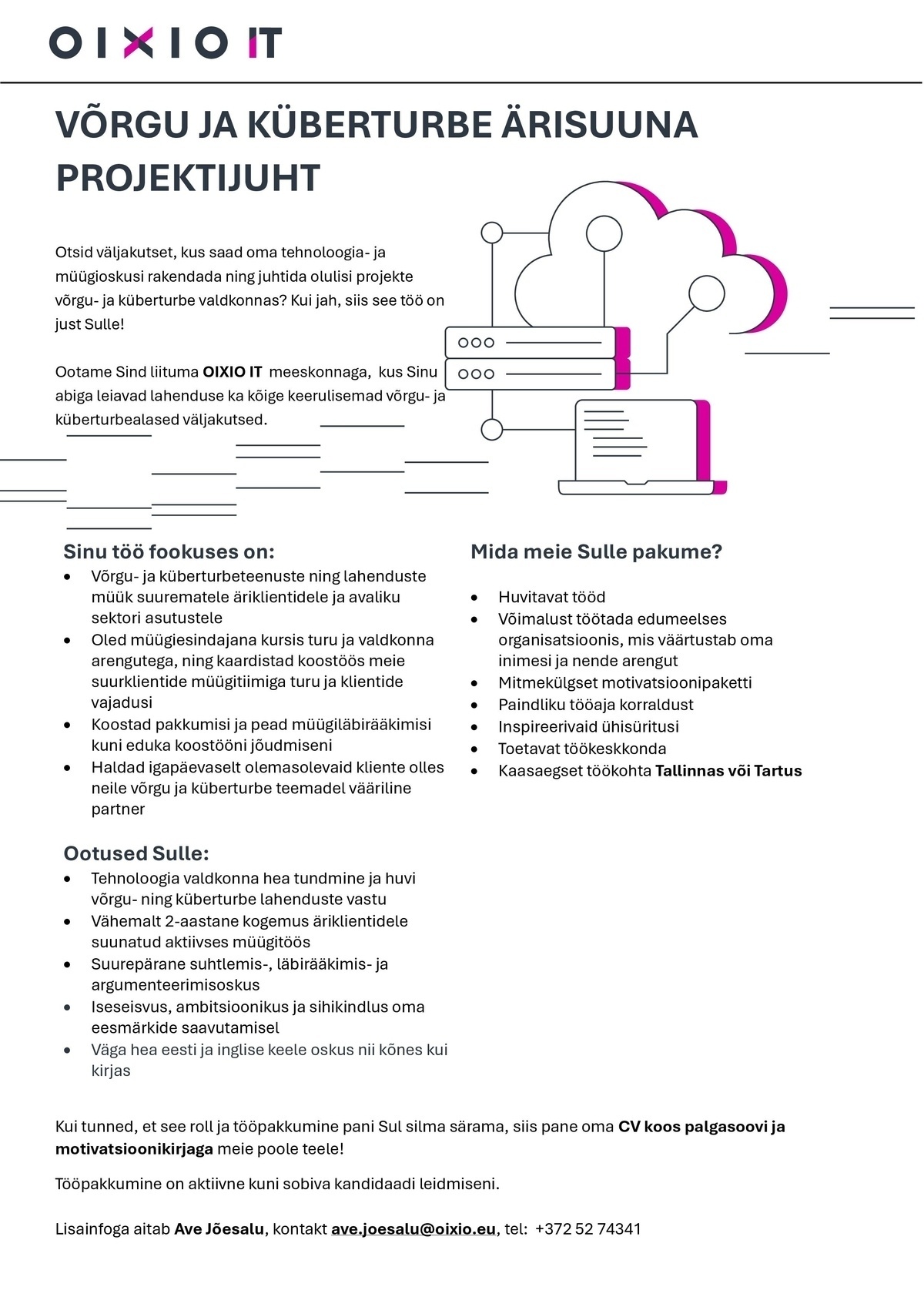 OIXIO IT AS Võrgu ja küberturbe projektijuht