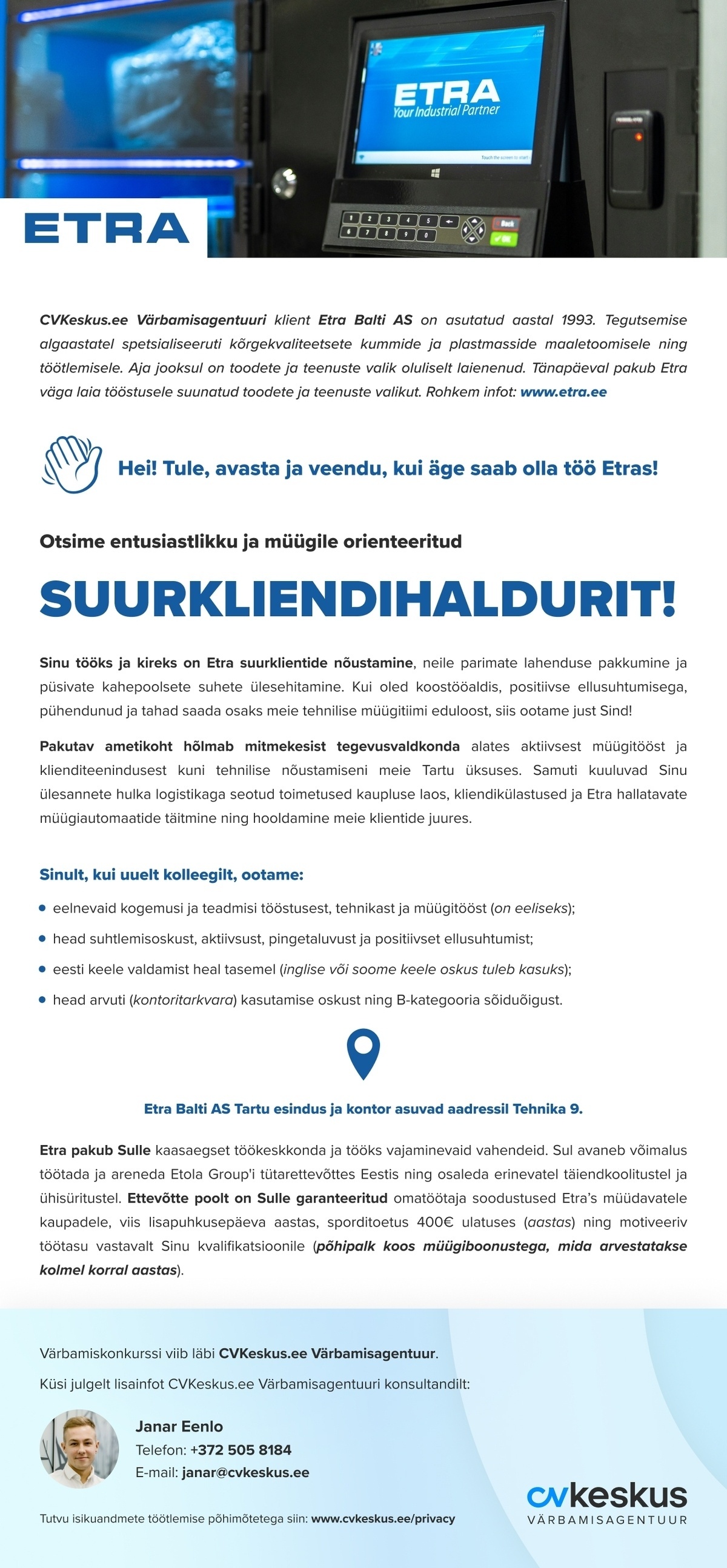 Etra Balti AS SUURKLIENDIHALDUR