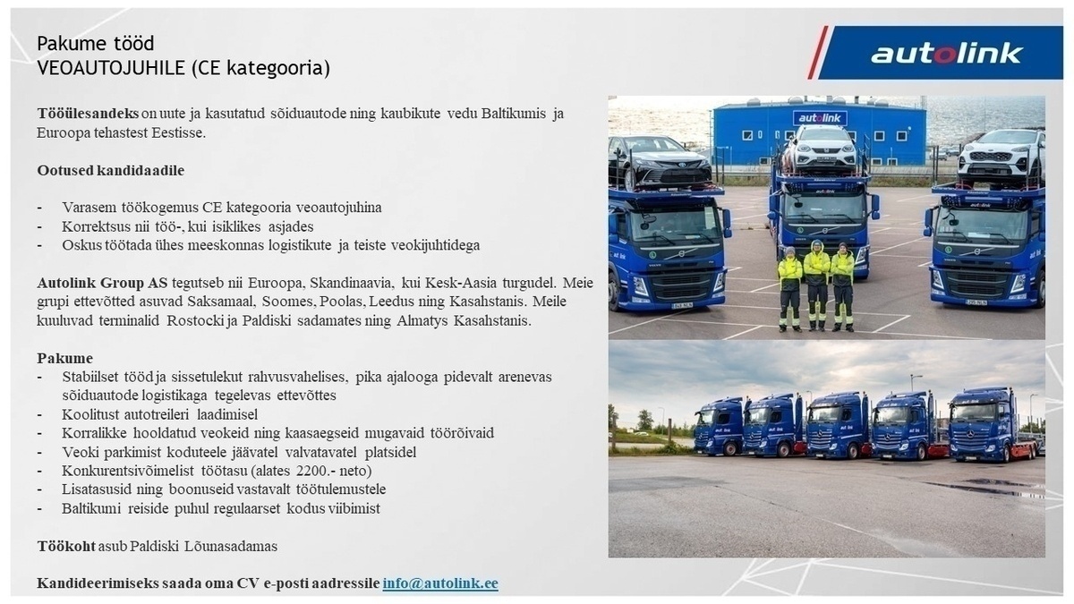 Autolink Group AS Autotreileri juht