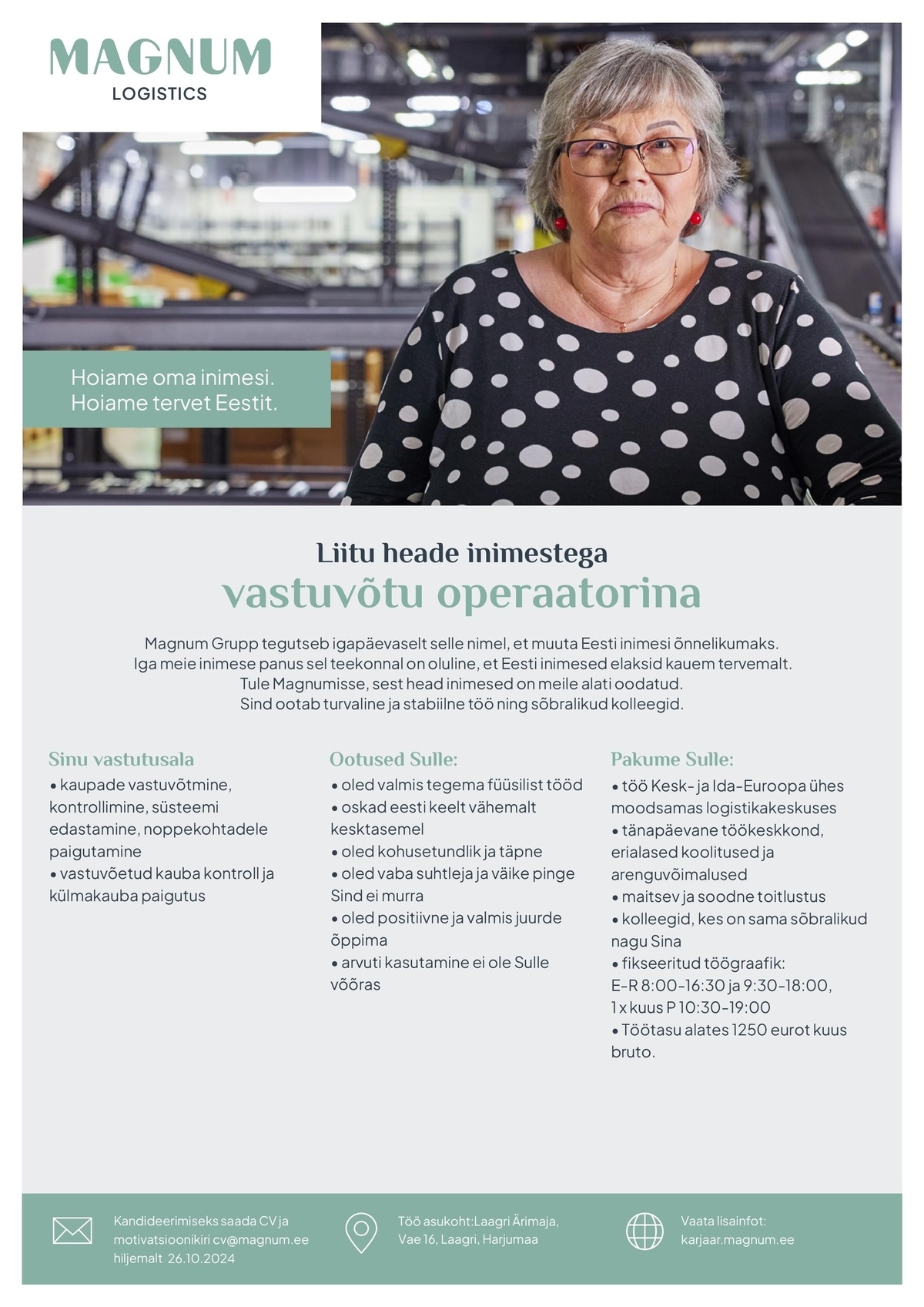 Magnum Logistics OÜ Vastuvõtu operaator