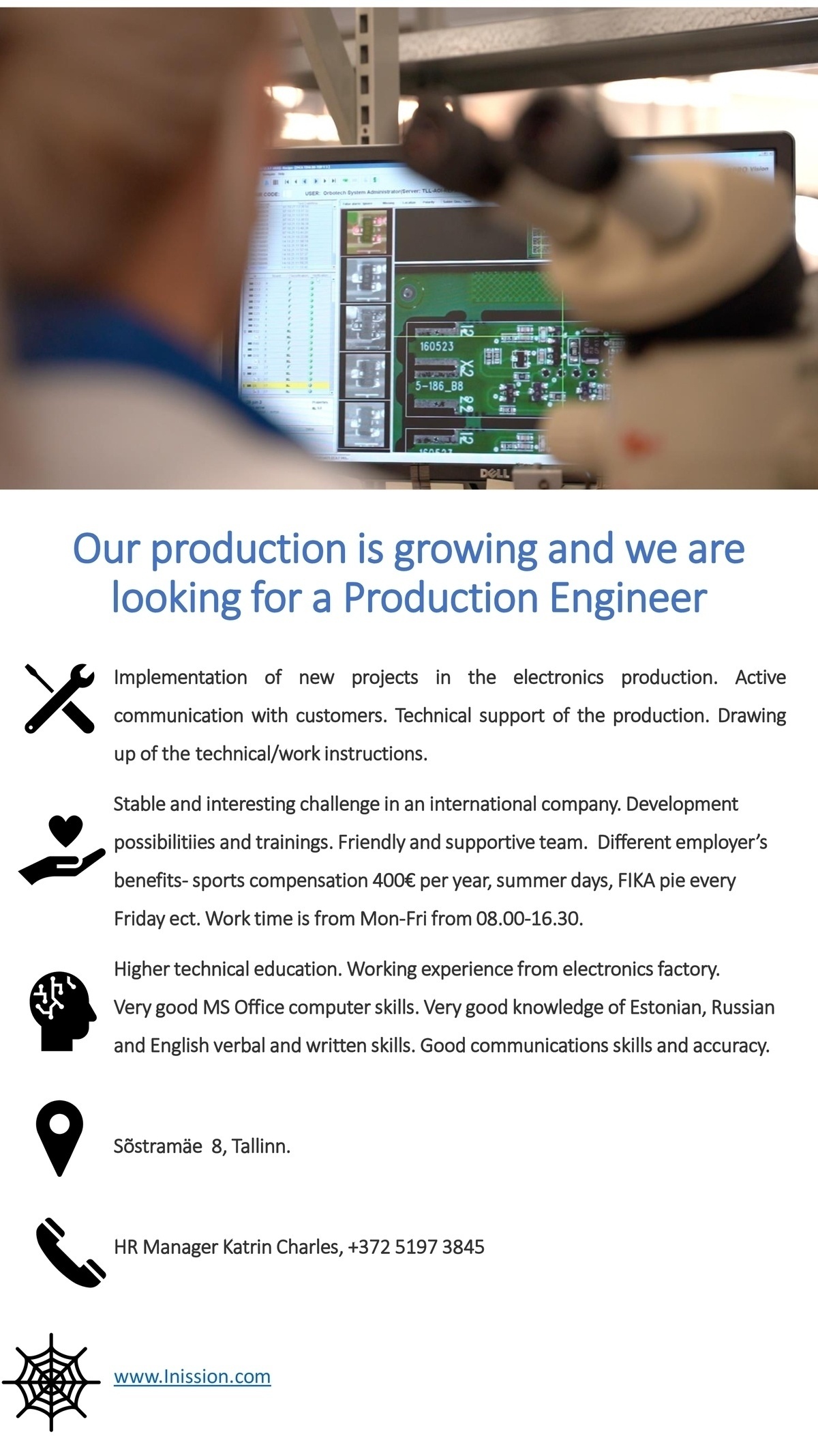 INISSION TALLINN OÜ Production Engineer