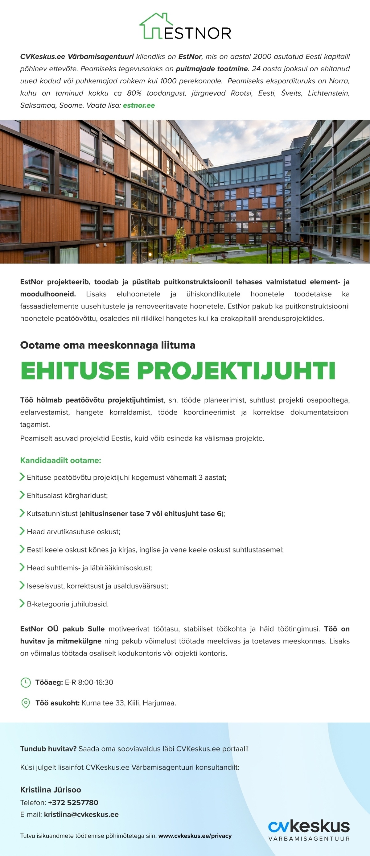 EstNor OÜ EHITUSE PROJEKTIJUHT