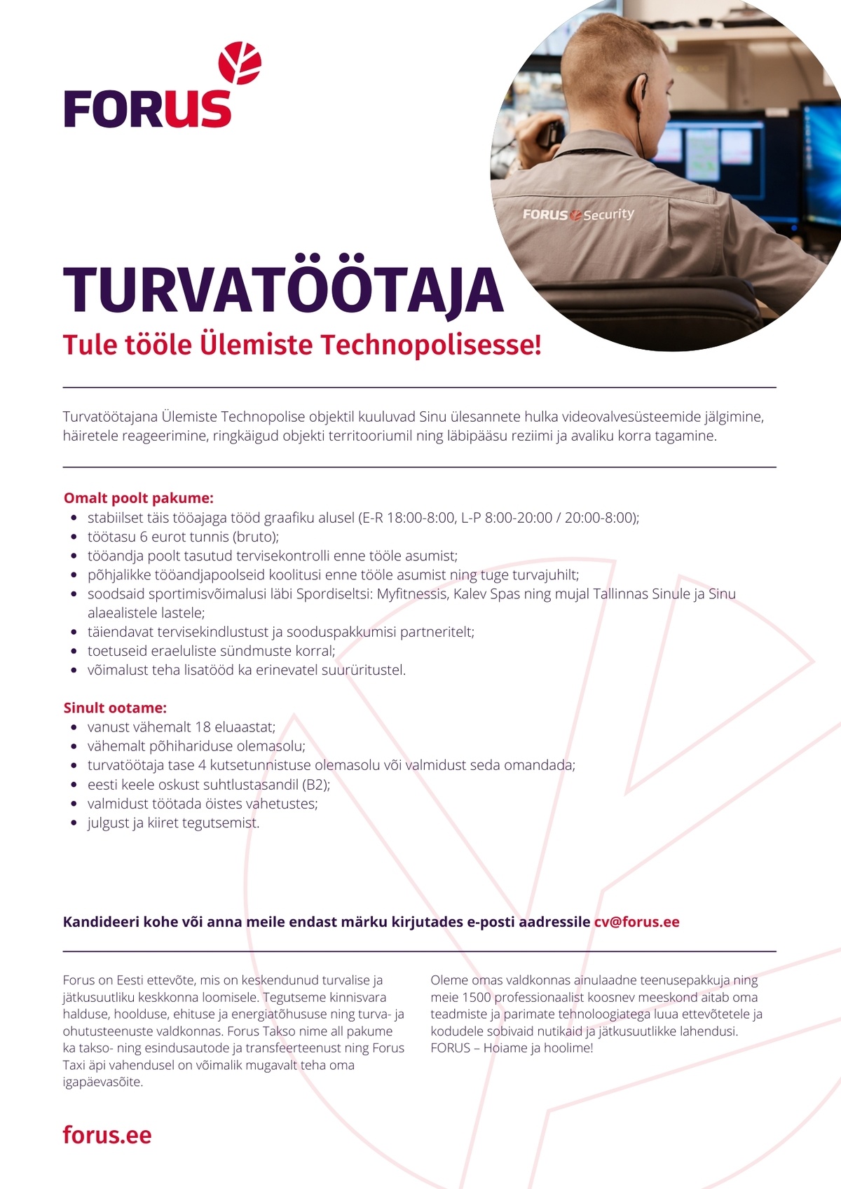 Forus Security AS Turvatöötaja (Technopolis Ülemiste)