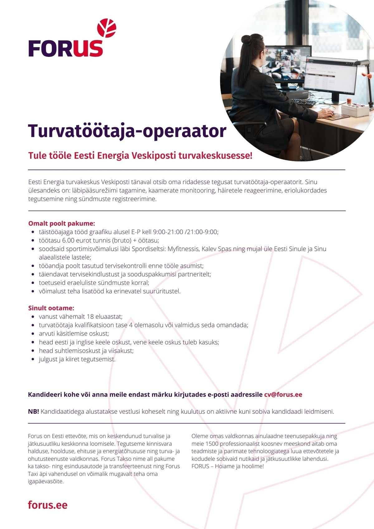 Forus Security AS Turvatöötaja-operaator (Eesti Energia objektil)