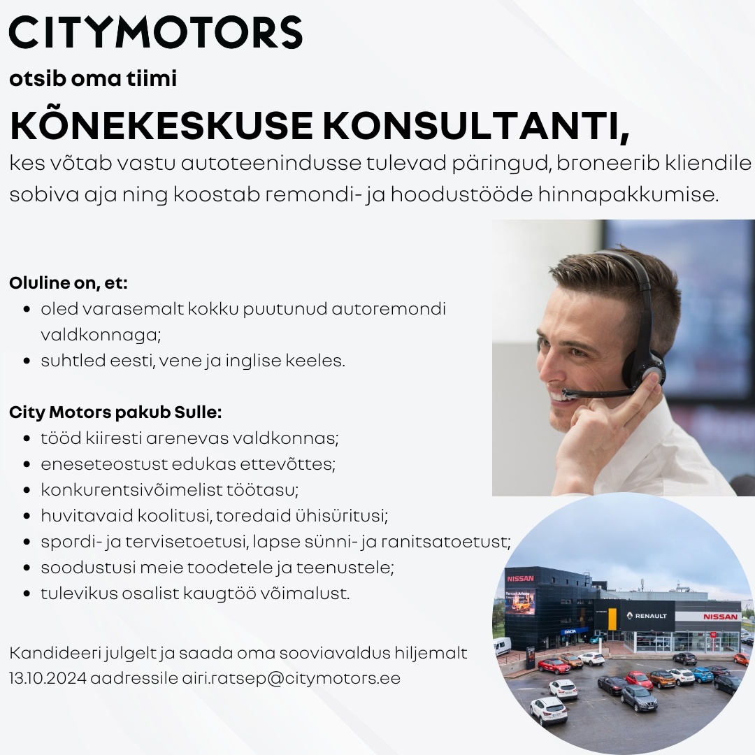 City Motors AS KÕNEKESKUSE KONSULTANT