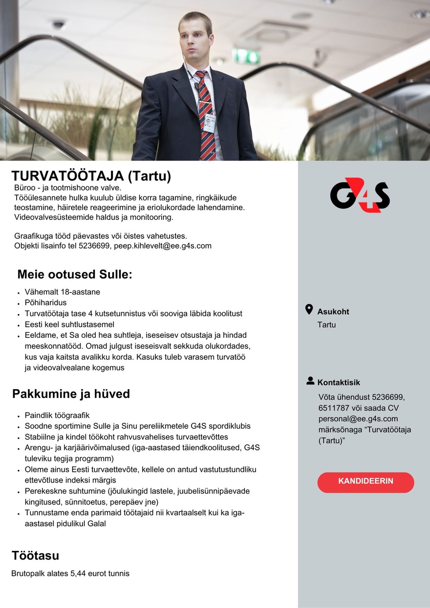 AS G4S Eesti Turvatöötaja (Tartu)