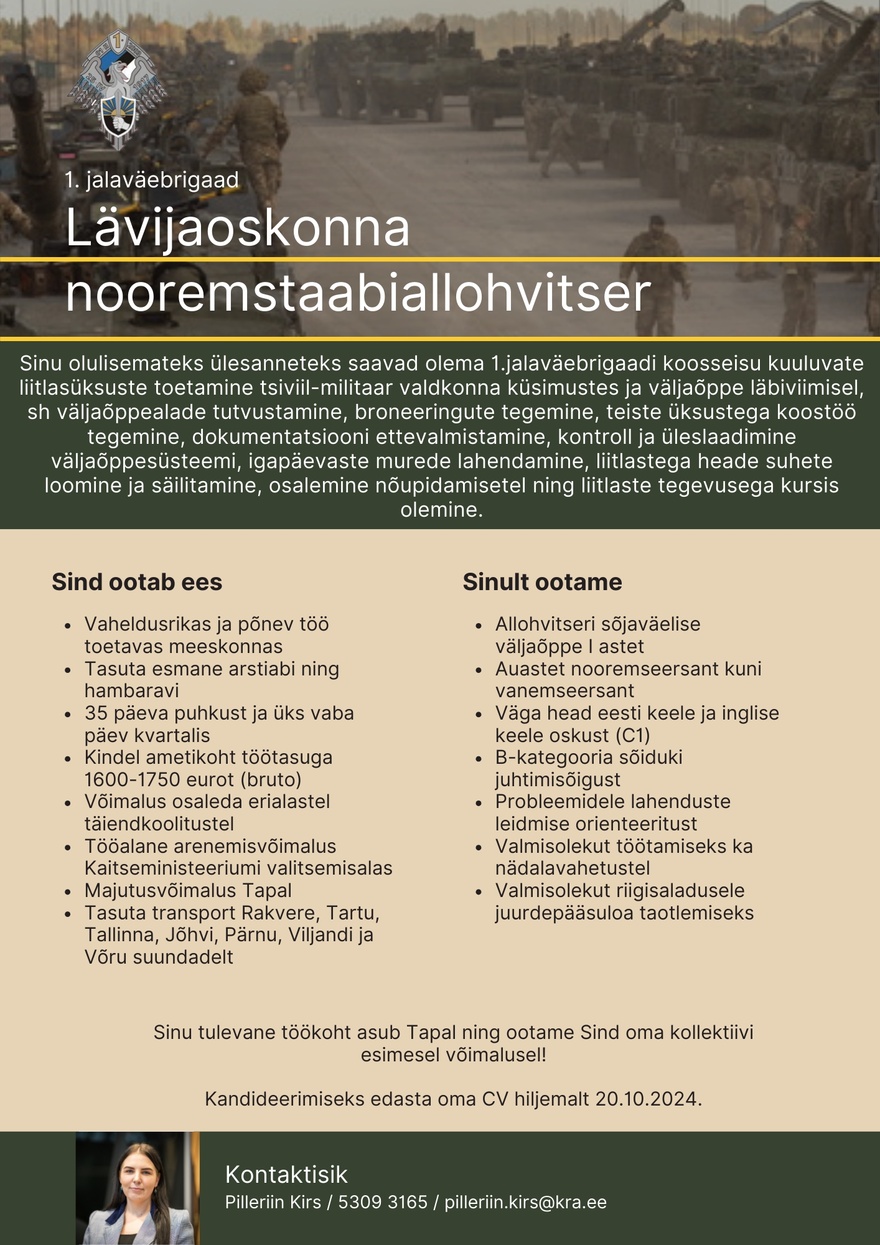 1. Jalaväebrigaad Lävijaoskonna nooremstaabiallohvitser