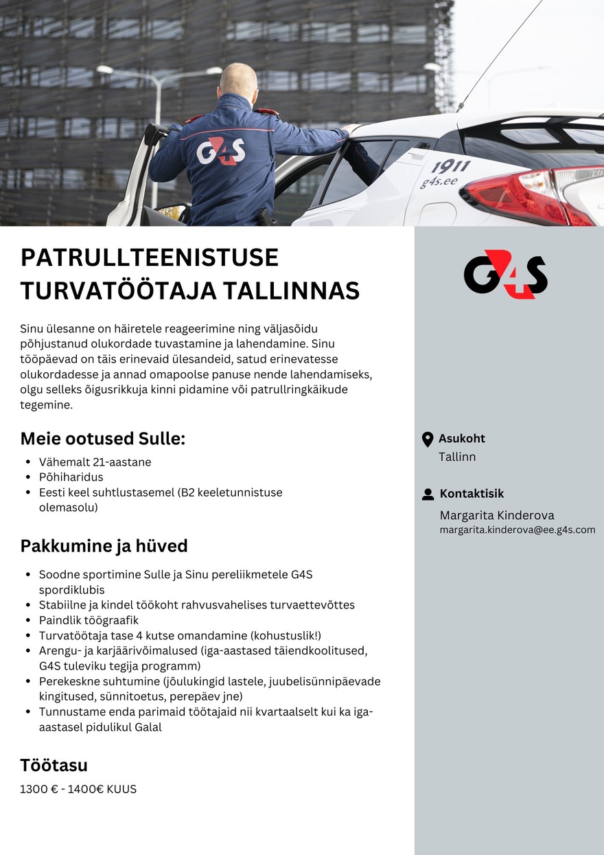 AS G4S Eesti Patrullteenistuse turvatöötaja